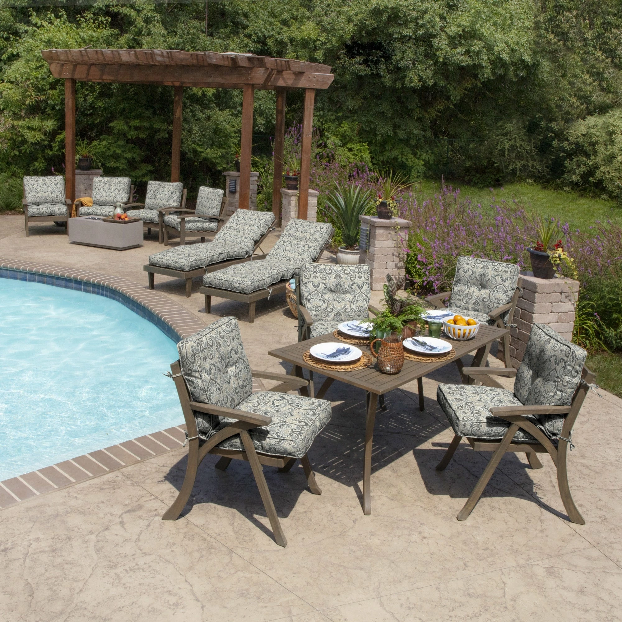 New ⌛ Arden Selections Plush PolyFill 76 X 22 In. Indulge Outdoor Chaise Lounge Cushion Black Simone Tropical 😍 - Image 10