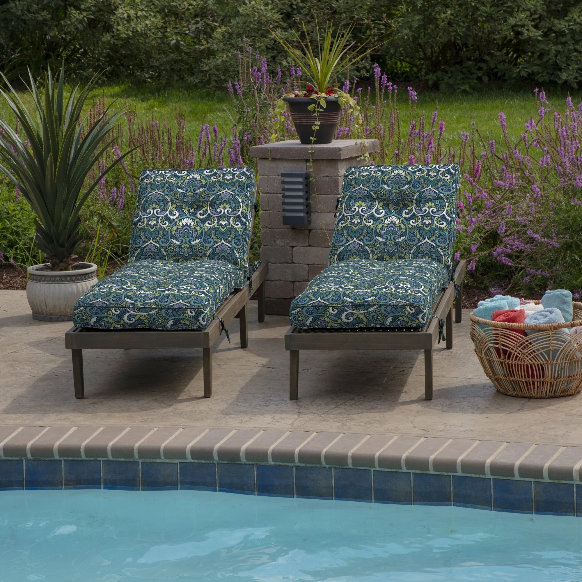 Best Sale 🛒 Arden Selections Plush PolyFill 76 X 22 In. Outdoor Chaise Lounge Cushion Alana Blue Tile 👍 14 Best Sale 🛒 Arden Selections Plush PolyFill 76 X 22 In. Outdoor Chaise Lounge Cushion Alana Blue Tile 👍 - Image 14