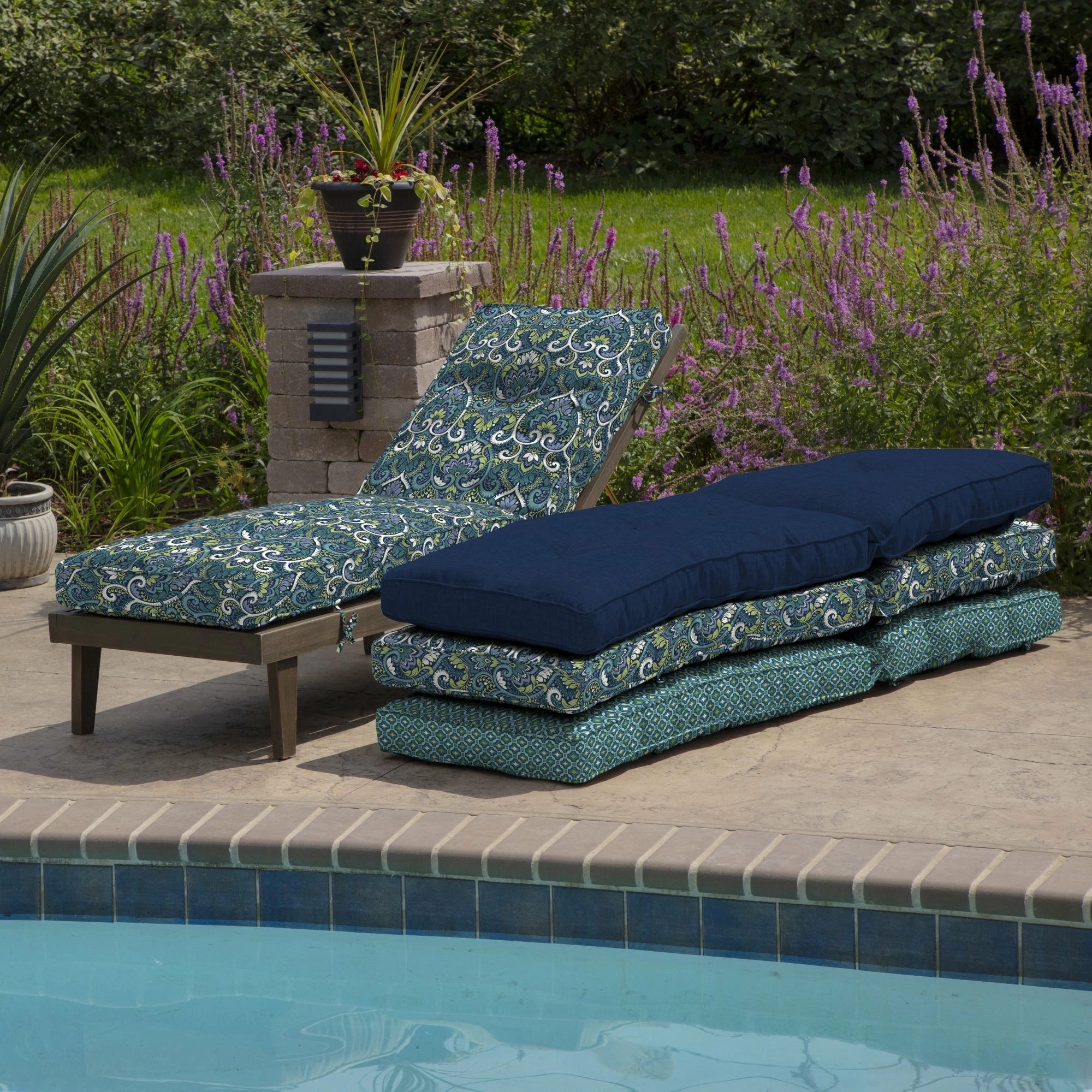 Best Sale 🛒 Arden Selections Plush PolyFill 76 X 22 In. Outdoor Chaise Lounge Cushion Alana Blue Tile 👍 15 Best Sale 🛒 Arden Selections Plush PolyFill 76 X 22 In. Outdoor Chaise Lounge Cushion Alana Blue Tile 👍 - Image 15