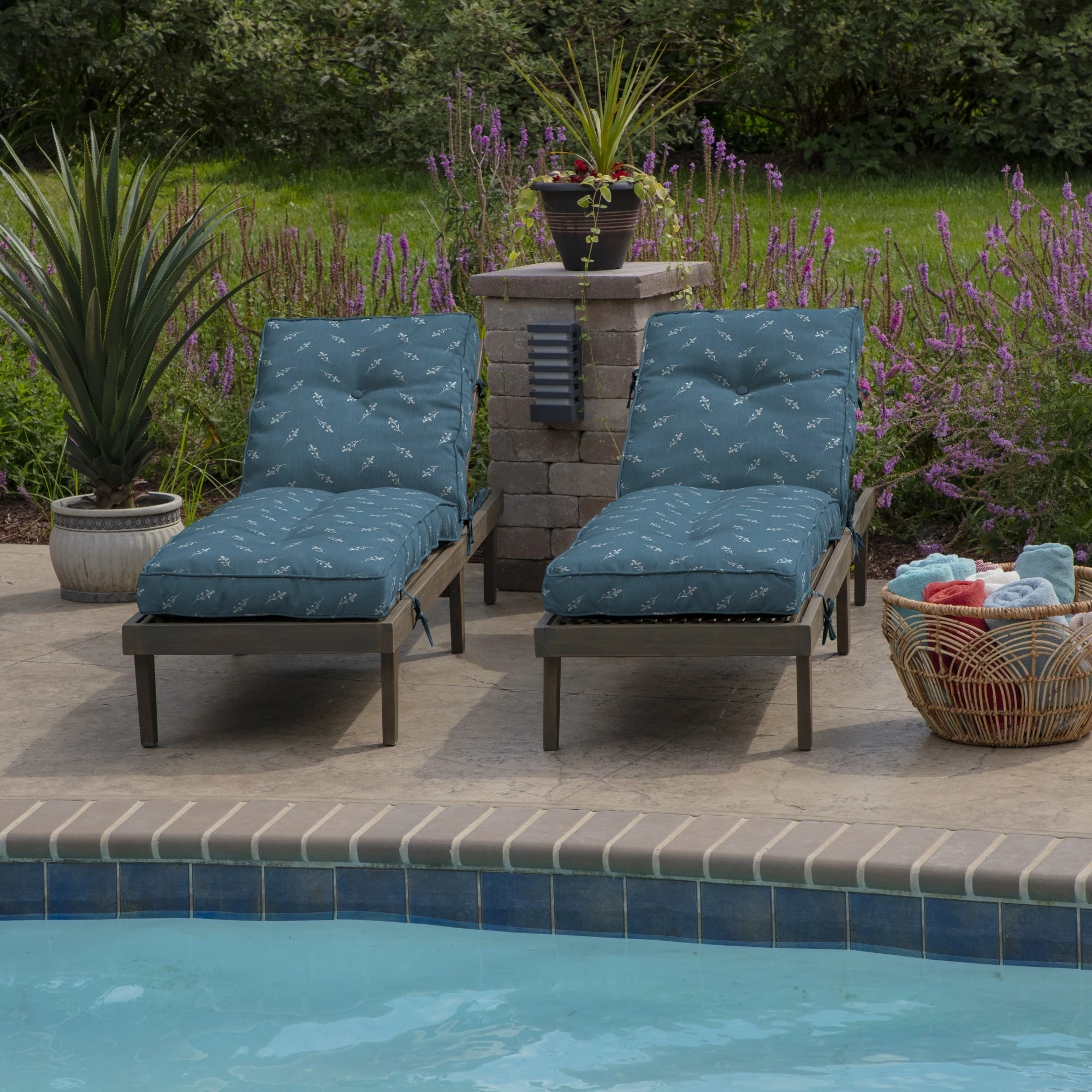Best Sale 🛒 Arden Selections Plush PolyFill 76 X 22 In. Outdoor Chaise Lounge Cushion Alana Blue Tile 👍 7 Best Sale 🛒 Arden Selections Plush PolyFill 76 X 22 In. Outdoor Chaise Lounge Cushion Alana Blue Tile 👍 - Image 7