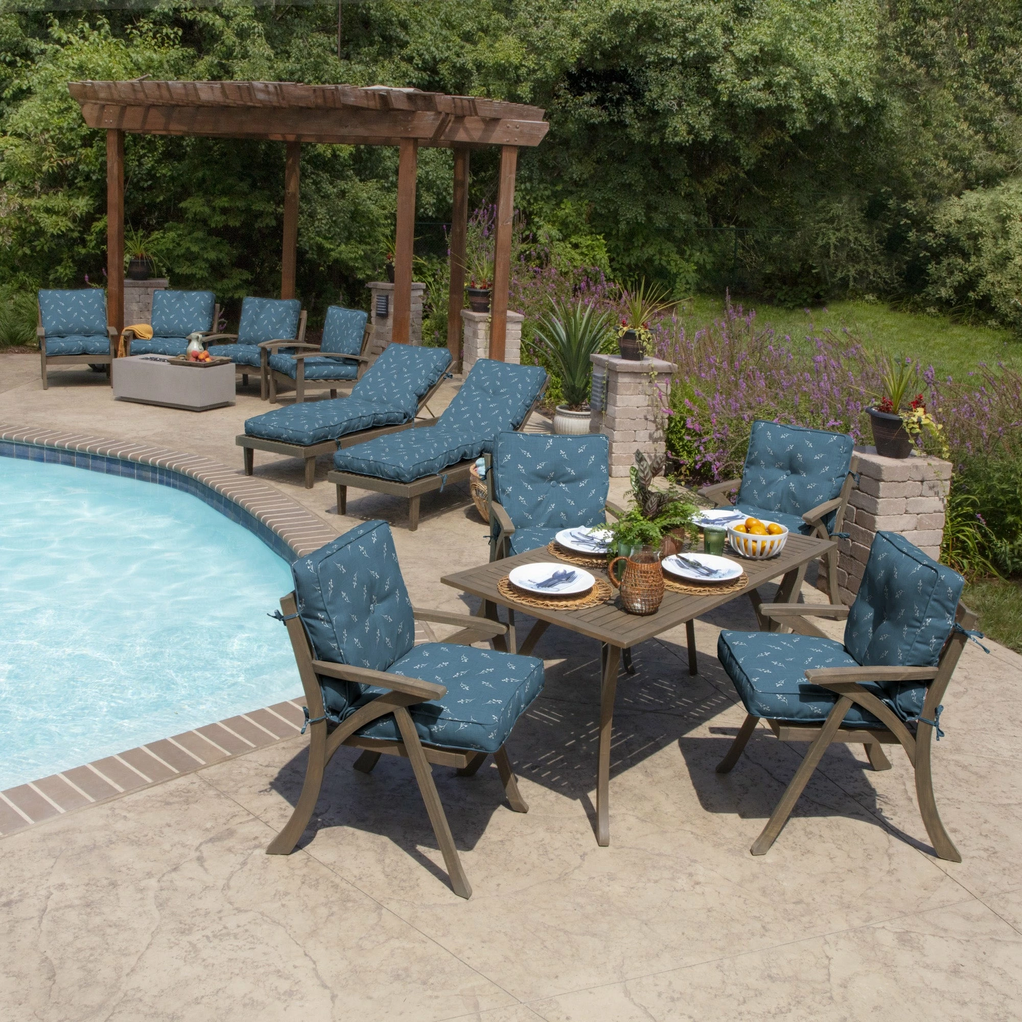 Best Sale 🛒 Arden Selections Plush PolyFill 76 X 22 In. Outdoor Chaise Lounge Cushion Alana Blue Tile 👍 10 Best Sale 🛒 Arden Selections Plush PolyFill 76 X 22 In. Outdoor Chaise Lounge Cushion Alana Blue Tile 👍 - Image 10