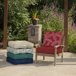 Coupon 🥰 Arden Selections PolyFill Outdoor Deep Seating Cushion Set 24 X 24 - 43"L X 24"W Red Leaf Palm 🧨 -Arden Selections Shop Arden Selections PolyFill Outdoor Deep Seating Cushion Set 24 x 24 4322L x 2422W 1