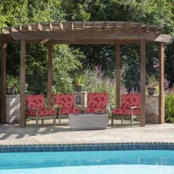 Coupon 🥰 Arden Selections PolyFill Outdoor Deep Seating Cushion Set 24 X 24 - 43"L X 24"W Red Leaf Palm 🧨 -Arden Selections Shop Arden Selections PolyFill Outdoor Deep Seating Cushion Set 24 x 24 5