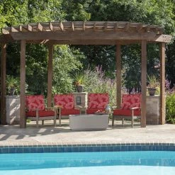 Coupon 🥰 Arden Selections PolyFill Outdoor Deep Seating Cushion Set 24 X 24 - 43"L X 24"W Red Leaf Palm 🧨 -Arden Selections Shop Arden Selections PolyFill Outdoor Deep Seating Cushion Set 24 x 24 6