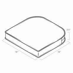 Budget 🛒 Arden Selections ProFoam 18 X 18 In Outdoor Rounded Back Seat Cushion Cover Onyx Black 🔔 -Arden Selections Shop Arden Selections ProFoam 18 x 18 in Outdoor Rounded Back Seat Cushion Cover 2
