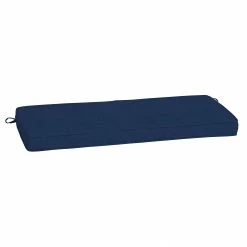 Best deal 👏 Arden Selections ProFoam 18 X 46 In Outdoor Bench Cushion Sapphire Aurora Blue Stripe 🤩