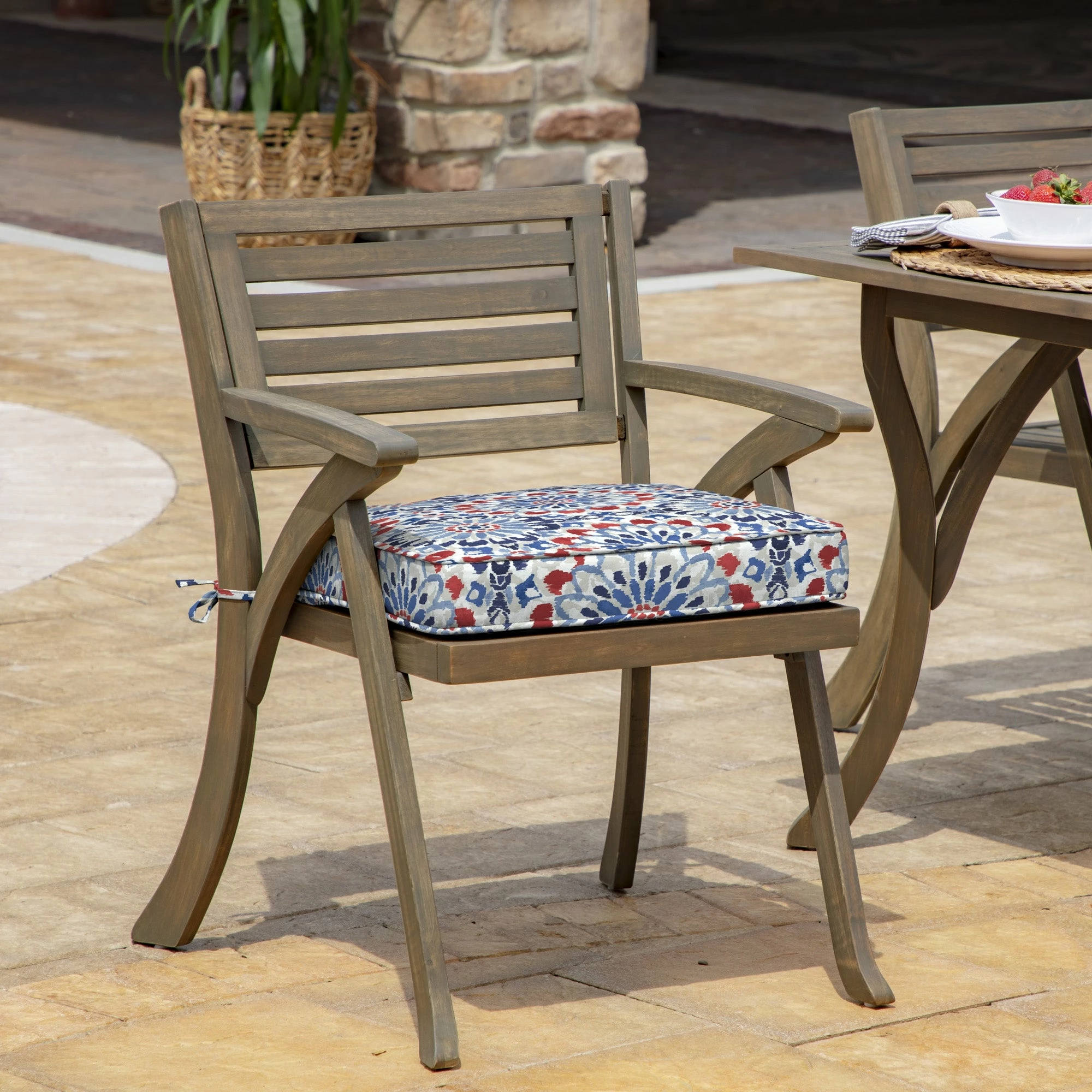 Promo ๐ Arden Selections ProFoam 19 X 20 In Outdoor Rounded Back Seat Cushion Cover Sapphire Aurora Blue Stripe ๐ - Image 8