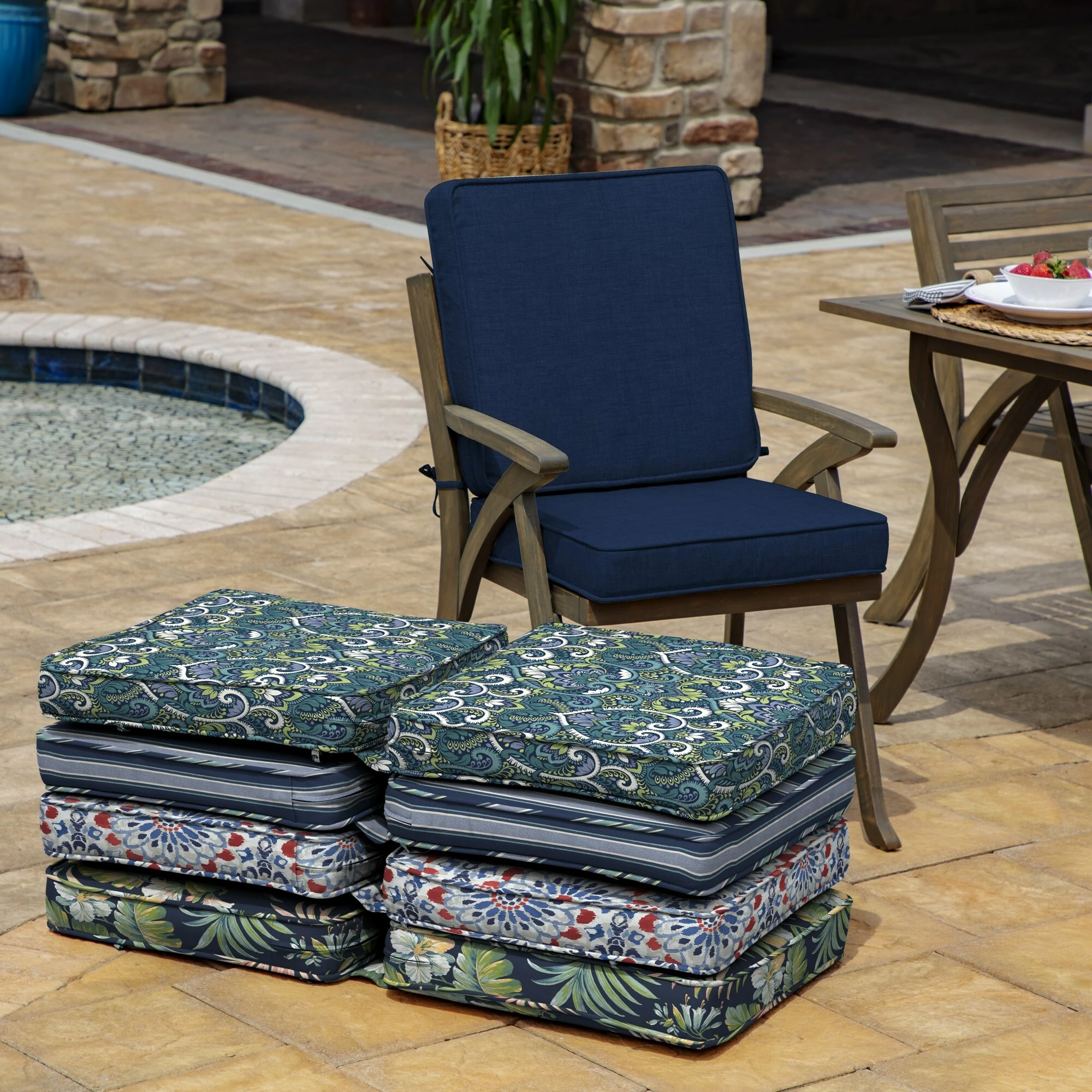 Cheapest ๐ฏ Arden Selections ProFoam 20 X 20 In Outdoor Dining Chair Cushion Sapphire Aurora Blue Stripe ๐ 5 Cheapest ๐ฏ Arden Selections ProFoam 20 X 20 In Outdoor Dining Chair Cushion Sapphire Aurora Blue Stripe ๐ - Image 5