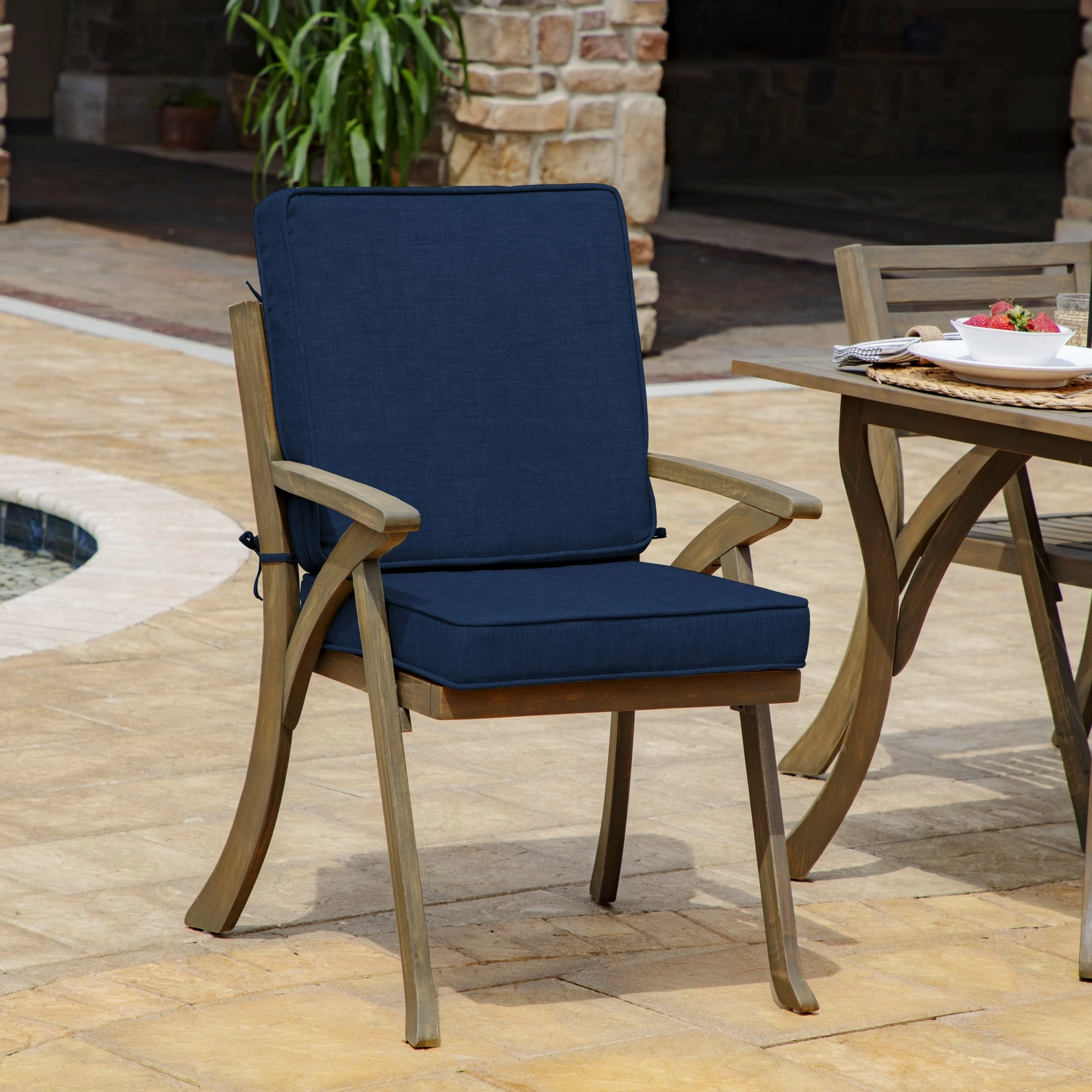 Brand new โ Arden Selections ProFoam 40 X 20 In Outdoor Dining Chair Cushion Cover Sapphire Aurora Blue Stripe ๐ 2 Brand new โ Arden Selections ProFoam 40 X 20 In Outdoor Dining Chair Cushion Cover Sapphire Aurora Blue Stripe ๐ - Image 2