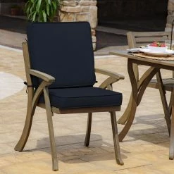 Best Pirce 🎁 Arden Selections ProFoam 40 X 20 In Outdoor Dining Chair Cushion Cover Slate Grey 💯 -Arden Selections Shop Arden Selections ProFoam 40 x 20 in Outdoor Dining Chair Cushion Cover 28