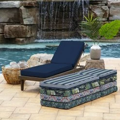 Cheap 👏 Arden Selections ProFoam Outdoor Chaise Cushion Sapphire Aurora Blue Stripe 🎁 19 Cheap 👏 Arden Selections ProFoam Outdoor Chaise Cushion Sapphire Aurora Blue Stripe 🎁 -Arden Selections Shop Arden Selections ProFoam Outdoor Chaise Cushion 4