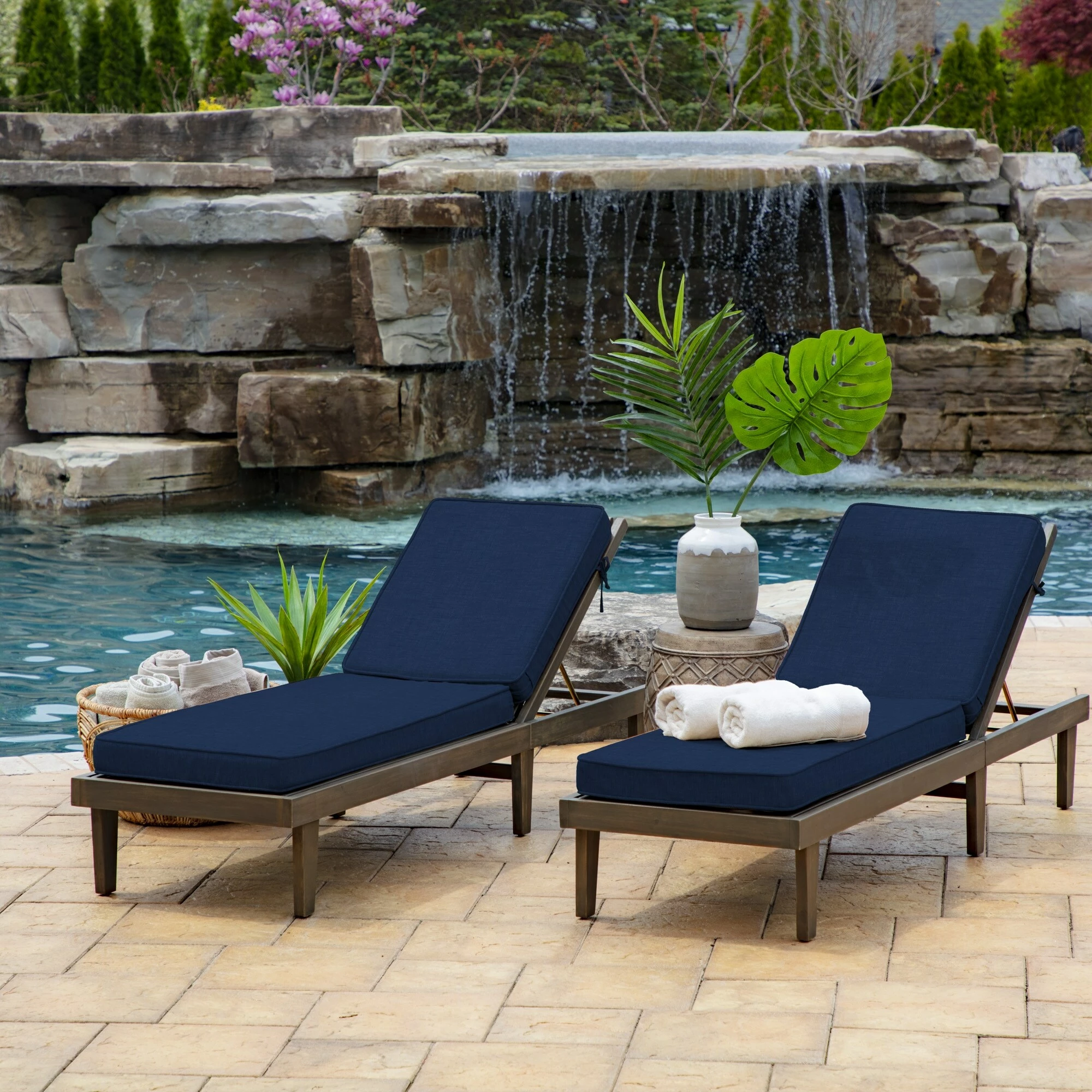Cheap 👏 Arden Selections ProFoam Outdoor Chaise Cushion Sapphire Aurora Blue Stripe 🎁 6 Cheap 👏 Arden Selections ProFoam Outdoor Chaise Cushion Sapphire Aurora Blue Stripe 🎁 - Image 6