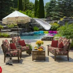 Buy 😍 Arden Selections Ruby Clarissa Tropical Outdoor Deep Seat Cushion Set - 24 W X 24 D In. 🎉 -Arden Selections Shop Arden Selections Ruby Clarissa Tropical Outdoor Deep Seat Set 4