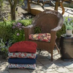 Outlet 👍 Arden Selections Ruby Clarissa Tropical Wicker Seat Cushion 2-pack - 18 In L X 20 In W X 5 In H 🎁 -Arden Selections Shop Arden Selections Ruby Clarissa Tropical Wicker Seat Cushion 2 pack 3