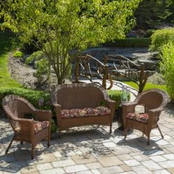 Outlet 👍 Arden Selections Ruby Clarissa Tropical Wicker Seat Cushion 2-pack - 18 In L X 20 In W X 5 In H 🎁 -Arden Selections Shop Arden Selections Ruby Clarissa Tropical Wicker Seat Cushion 2 pack 5