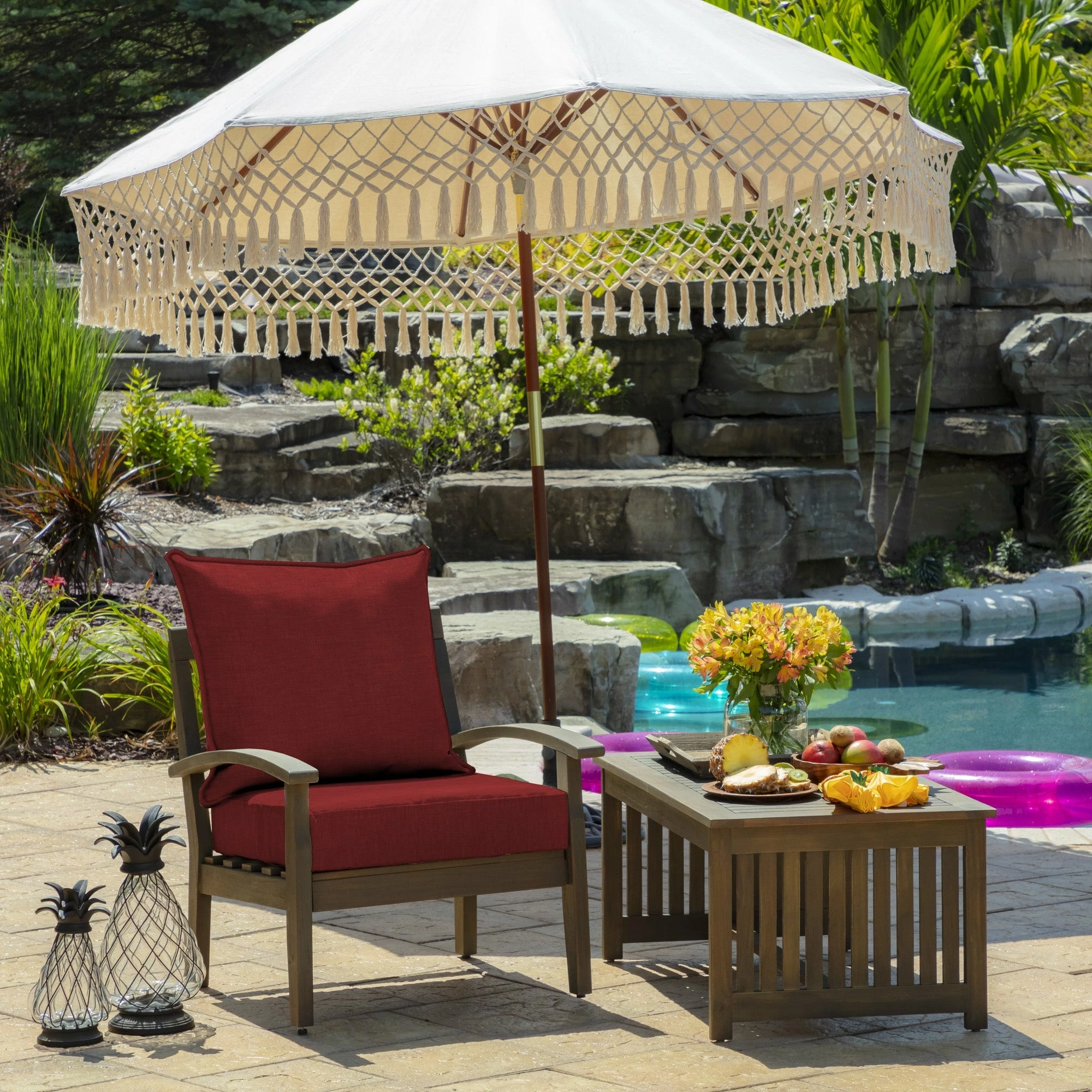 Brand new 😍 Arden Selections Leala Ruby Red Outdoor Deep Seat Cushion Set - 24 W X 24 D In. 👍 2 Brand new 😍 Arden Selections Leala Ruby Red Outdoor Deep Seat Cushion Set - 24 W X 24 D In. 👍 - Image 2
