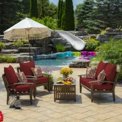 Brand new 😍 Arden Selections Leala Ruby Red Outdoor Deep Seat Cushion Set - 24 W X 24 D In. 👍 12 Brand new 😍 Arden Selections Leala Ruby Red Outdoor Deep Seat Cushion Set - 24 W X 24 D In. 👍 -Arden Selections Shop Arden Selections Ruby Leala Texture Outdoor Deep Seat Set 3