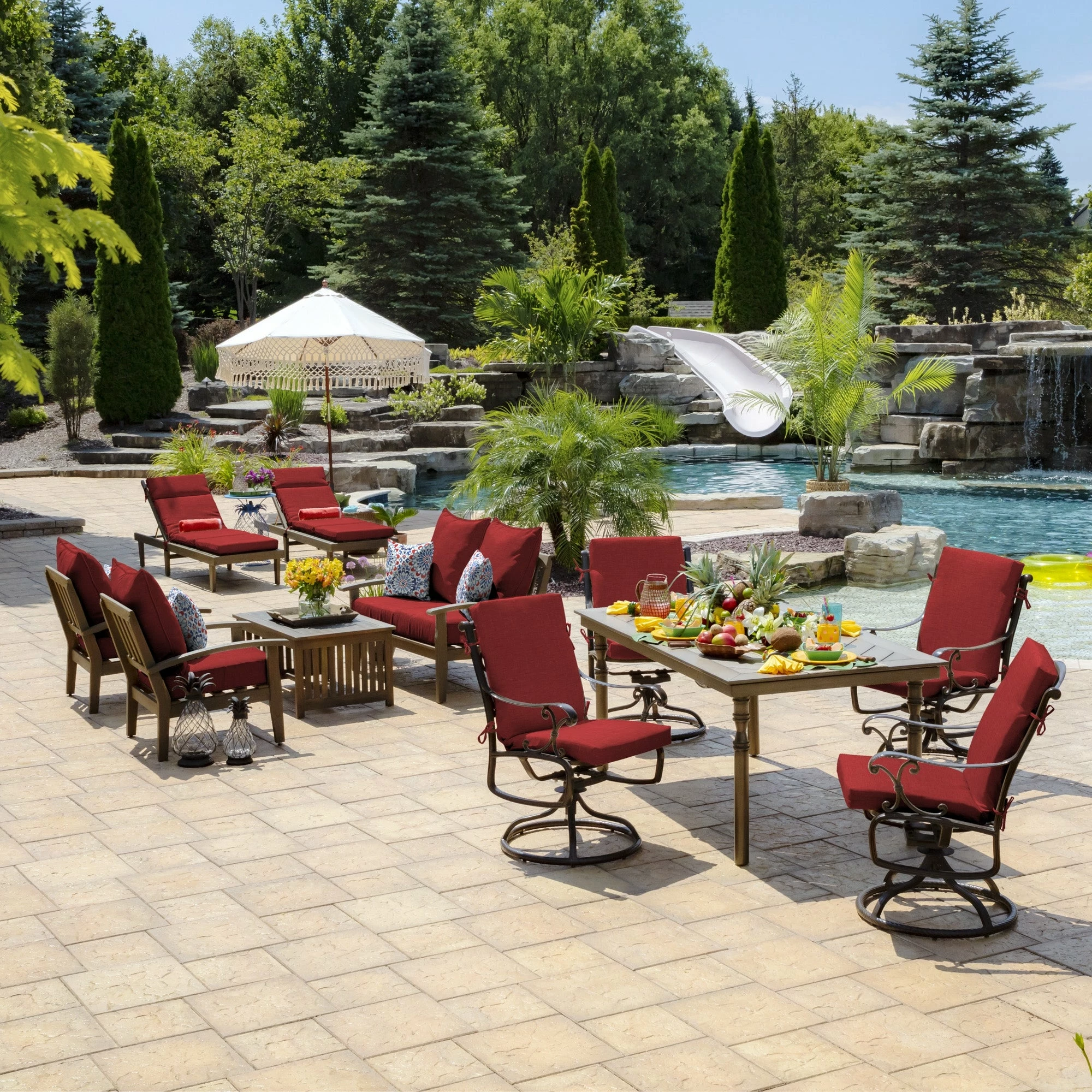 Brand new 😍 Arden Selections Leala Ruby Red Outdoor Deep Seat Cushion Set - 24 W X 24 D In. 👍 6 Brand new 😍 Arden Selections Leala Ruby Red Outdoor Deep Seat Cushion Set - 24 W X 24 D In. 👍 - Image 6