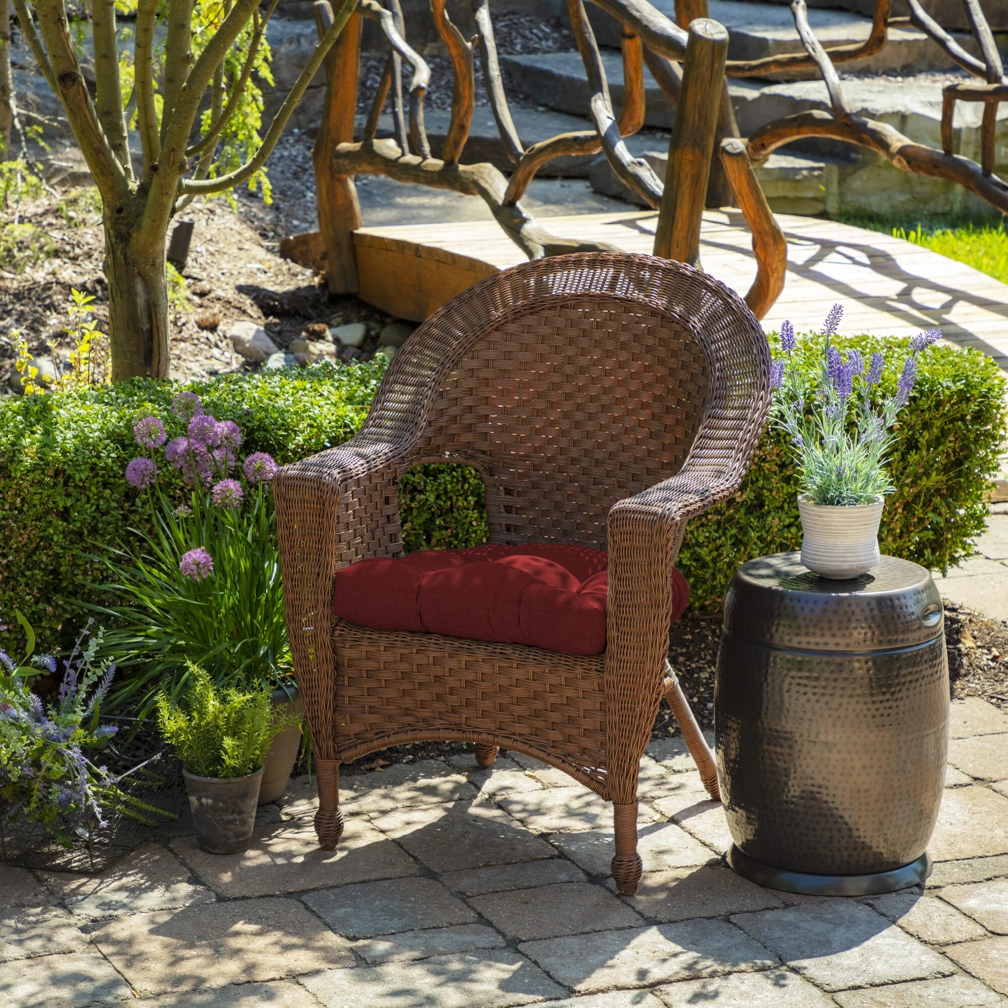 Outlet ๐ Arden Selections Ruby Red Leala Wicker Seat Cushion 2-pack - 18 In L X 20 In W X 5 In H โ๏ธ 2 Outlet ๐ Arden Selections Ruby Red Leala Wicker Seat Cushion 2-pack - 18 In L X 20 In W X 5 In H โ๏ธ - Image 2