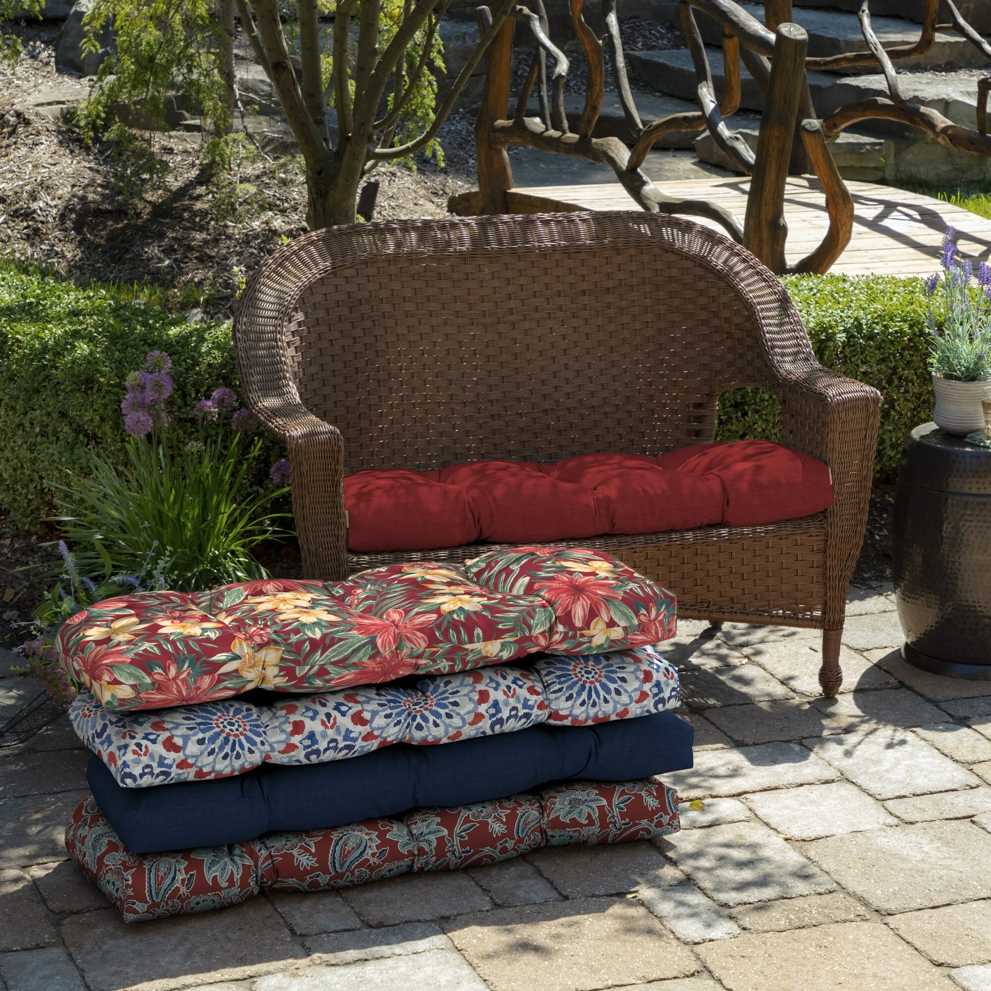 Best reviews of 😀 Arden Selections Ruby Red Leala Wicker Settee Cushion - 18 In L X 41.5 In W X 5 In H 👍 4 Best reviews of 😀 Arden Selections Ruby Red Leala Wicker Settee Cushion - 18 In L X 41.5 In W X 5 In H 👍 - Image 4