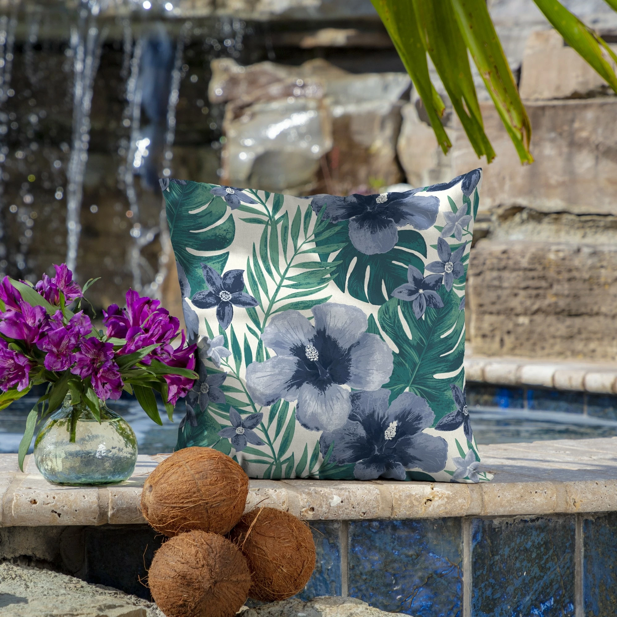 Brand new ๐ Arden Selections Salome Tropical Outdoor Throw Pillow, 2 Pack - 16" W X 16" L โค๏ธ 2 Brand new ๐ Arden Selections Salome Tropical Outdoor Throw Pillow, 2 Pack - 16" W X 16" L โค๏ธ - Image 2