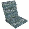 Outlet 🔥 Arden Selections Leala Sapphire Blue Damask Outdoor Dining Chair Cushion - 44 In L X 21 In W X 4.5 In H ⭐
