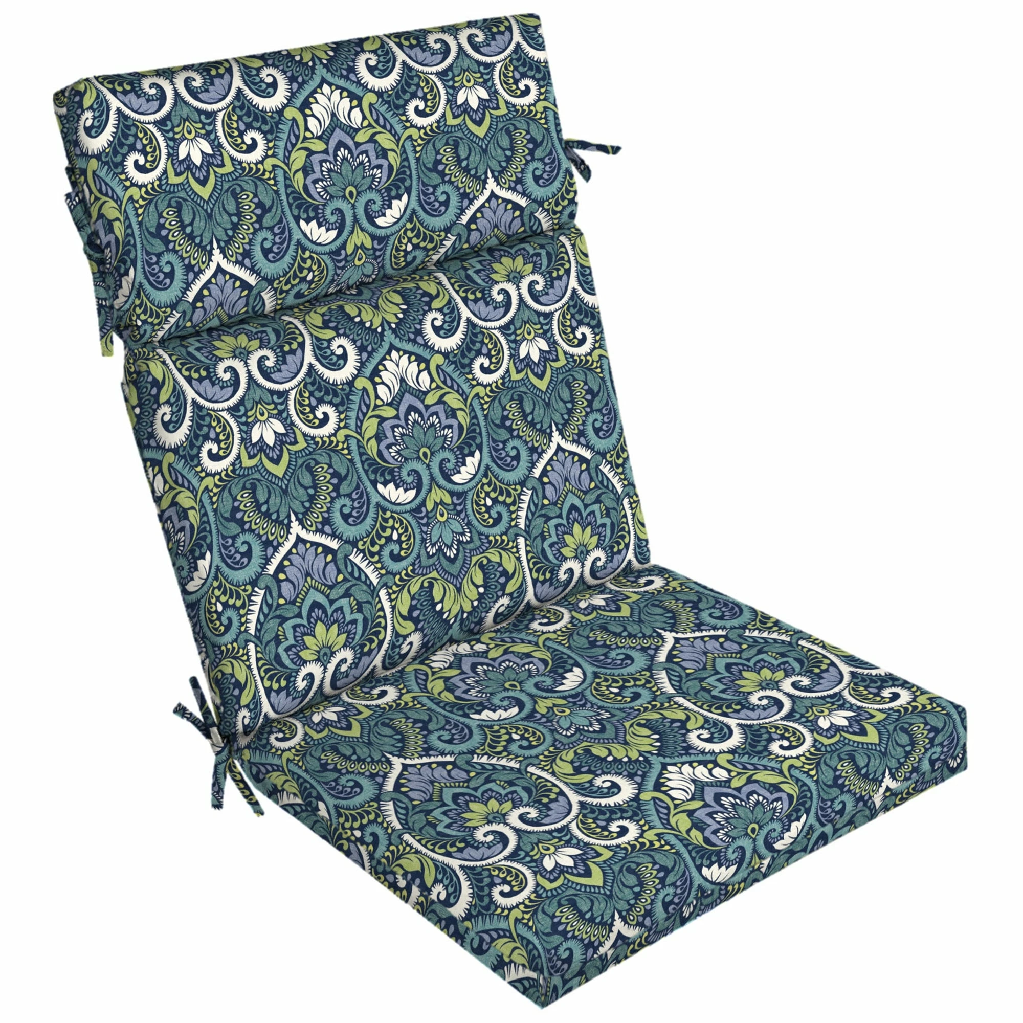 Outlet 🔥 Arden Selections Leala Sapphire Blue Damask Outdoor Dining Chair Cushion - 44 In L X 21 In W X 4.5 In H ⭐ 1 Outlet 🔥 Arden Selections Leala Sapphire Blue Damask Outdoor Dining Chair Cushion - 44 In L X 21 In W X 4.5 In H ⭐