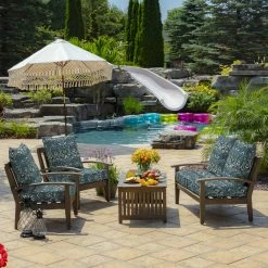 Best Pirce 😀 Arden Selections Sapphire Blue Leala Damask Outdoor Deep Seat Cushion Set - 24 W X 24 D In. ❤️ -Arden Selections Shop Arden Selections Sapphire Aurora Damask Outdoor Deep Seat Set 3