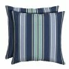 New 🛒 Arden Selections Sapphire Blue Leala Stripe Outdoor Square Pillow (2-Pack) - 16" W X 16" D 😀