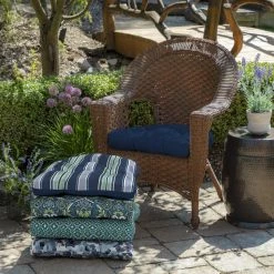 Best Sale 🔔 Arden Selections Sapphire Leala Wicker Seat Cushion (Set Of 2) - 18 In L X 20 In W X 5 In H ❤️ -Arden Selections Shop Arden Selections Sapphire Leala Wicker Seat Cushion 2 pack 3