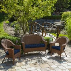 Best Sale 🔔 Arden Selections Sapphire Leala Wicker Seat Cushion (Set Of 2) - 18 In L X 20 In W X 5 In H ❤️ -Arden Selections Shop Arden Selections Sapphire Leala Wicker Seat Cushion 2 pack 5