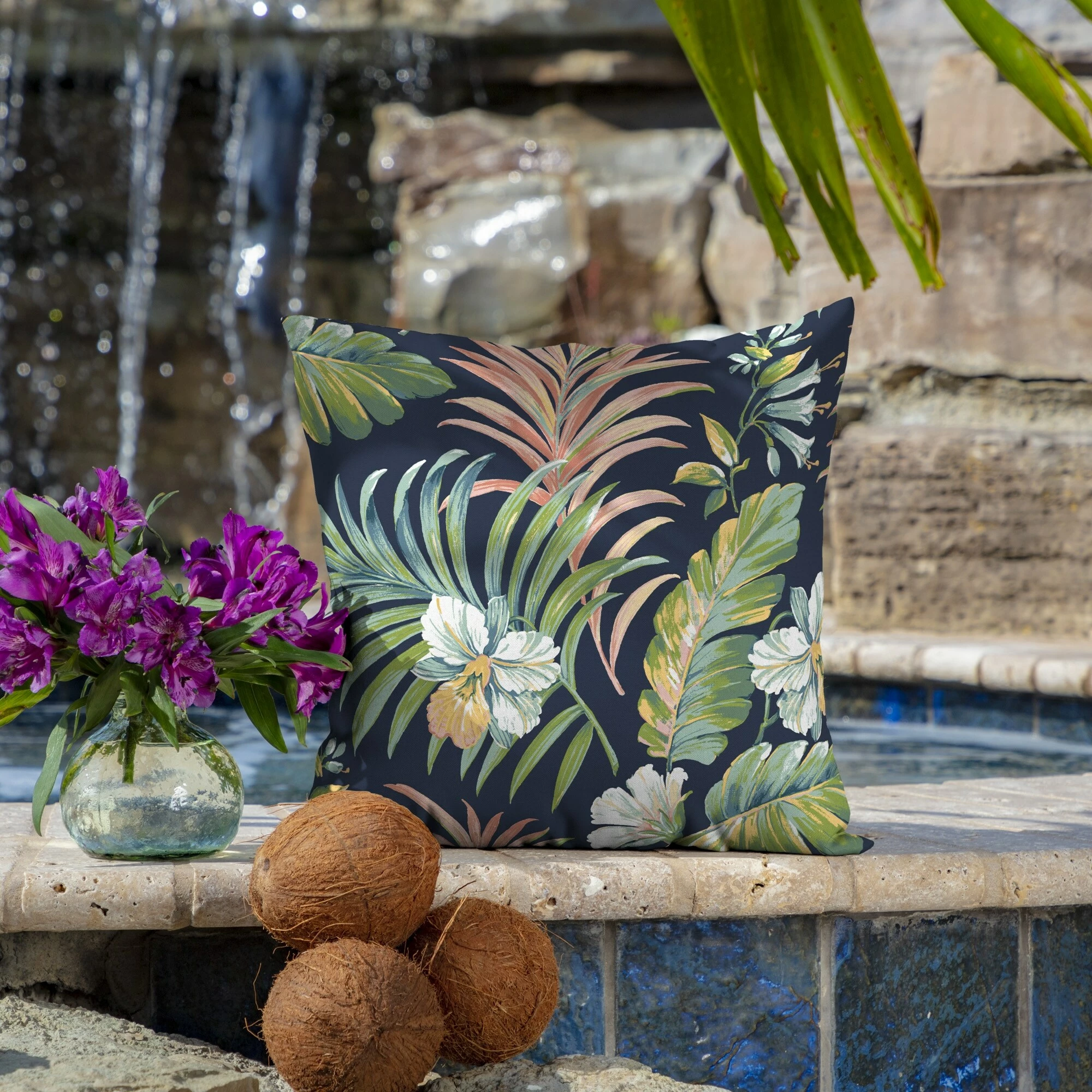 Hot Sale ๐ Arden Selections Simone Tropical Outdoor Throw Pillow, 2 Pack - 16" W X 16" D ๐ 2 Hot Sale ๐ Arden Selections Simone Tropical Outdoor Throw Pillow, 2 Pack - 16" W X 16" D ๐ - Image 2